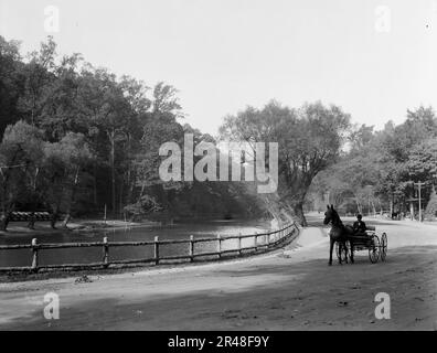 Wissahickon Creek and Drive, Fairmount Park, Philadelphia, Pa., c1908. Foto Stock