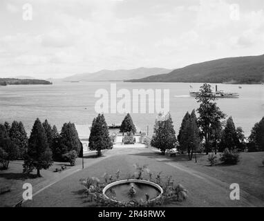 Scendi sul lago dal Fort William Henry Hotel, LakeGeorge, N.Y., c.between 1910 e 1920. Foto Stock