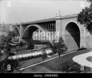 Washington Bridge da East End, New York, c1901. Foto Stock