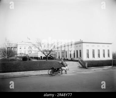 Ufficio presidenziale e Casa Bianca, Washington, D.C., tra il 1900 e il 1910. Foto Stock