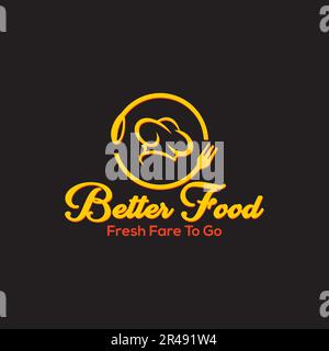 Logo Better food, logo Chef Restaurant, design minimalista, vintage e logo business Illustrazione Vettoriale