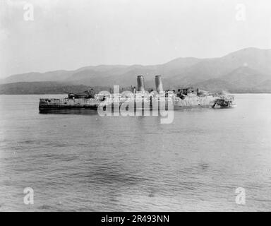 Relitto della Vizcaya, Battaglia di Santiago, 1898, tra il 1898 e il 1901. Foto Stock