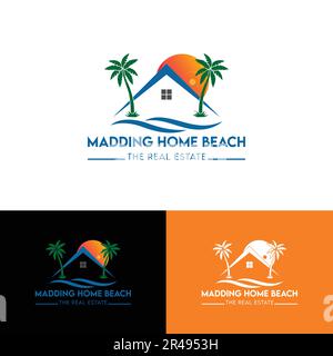 Design del logo immobiliare in modello vettoriale Illustrazione Vettoriale