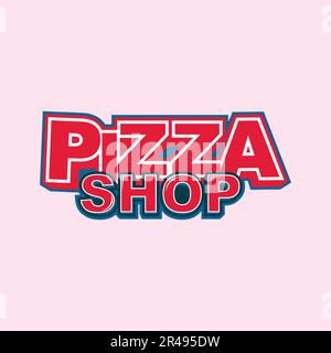 pizzeria, logo food, lettera, emblema e logo business design Illustrazione Vettoriale