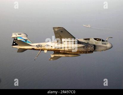 US Navy un EA-6B Prowler assegnato ai Black Ravens of Electronic Attack Squadron uno tre cinque (VAQ-135) Foto Stock