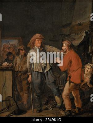 Soldati che si rompono in un cottage del contadino, 1645. Foto Stock