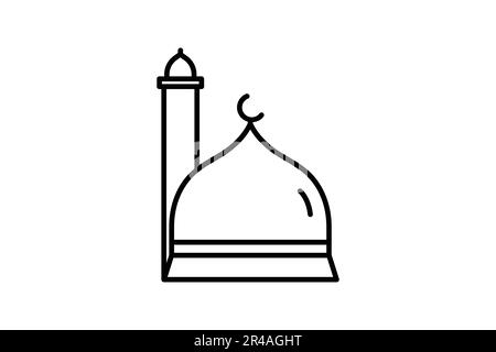 Icona delle cupole della moschea. Icona relativa alla moschea islamica. Design stile icona linea. Semplice disegno vettoriale modificabile Illustrazione Vettoriale