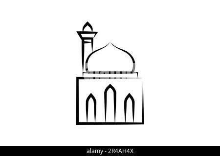 Icona della moschea. Icona relativa alla moschea islamica. Disegno a mano stile icona. Semplice disegno vettoriale modificabile Illustrazione Vettoriale