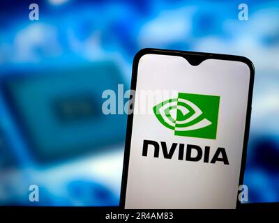 SUQIAN, CINA - 27 MAGGIO 2023 - llustration: NVIDIA, Suqian, provincia di Jiangsu, Cina, maggio 27, 2023. NVIDIA vale quasi mille miliardi di dollari. Foto Stock