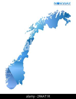 Mappa vettoriale poligonale della Norvegia. Vivace campagna geometrica in basso stile poli. Illustrazione creativa per infografiche. Illustrazione Vettoriale