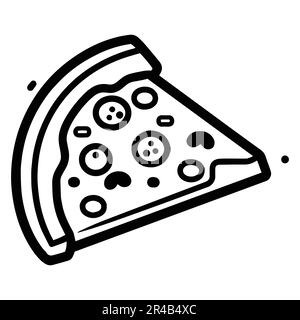 pizza in stile arte piano isolato sullo sfondo Illustrazione Vettoriale