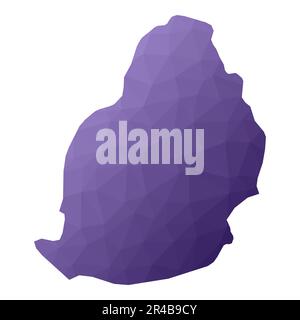 Mappa di Mauritius. Stile geometrico contorno paese. Illustrazione del vettore viola mozzafiato. Illustrazione Vettoriale