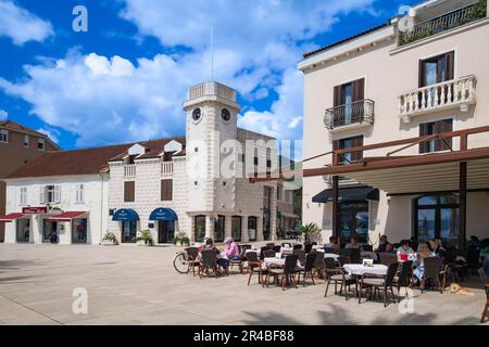 Hotel di lusso, appartamenti, Marina Porto Montenegro, Tivat, Baia di Cattaro, Provincia di Tivat, Montenegro Foto Stock