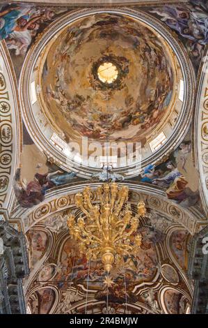 Pittura a soffitto, Chiesa di Alessandria, fresco, cupola, Chiesa di Santa Caterina, Sicilia, Italia Foto Stock