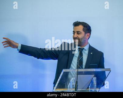 Humza Yousaf primo Ministro della Scozia Foto Stock