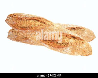 Pane fatto in casa con l'aggiunta di farina di segale ed estratto di malto d'orzo. Pane di Lumberjack. Foto Stock