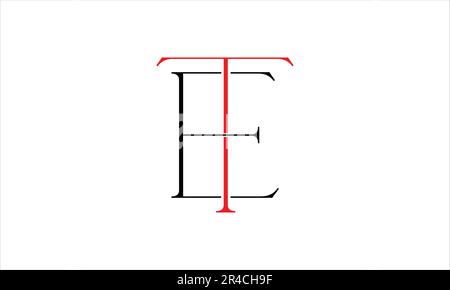 ET TE e T iniziali logo design Illustrazione Vettoriale