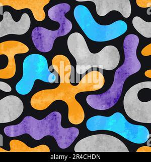 Motivo senza cuciture con graffiti watercolor. Vettore colorato sfondo astratto geometrico. Illustrazione Vettoriale