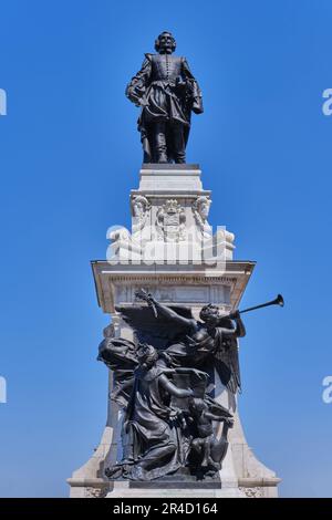 Statua di Samuel de Champlain, Quebec City, Canada Foto Stock