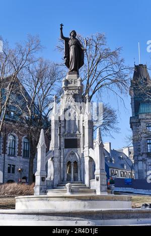 Monumento della fede, Place d'Armes, Quebec City, Canada Foto Stock