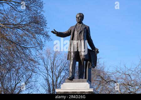 Statua di Cartier, Parc Montmorency, Quebec City, Canada Foto Stock