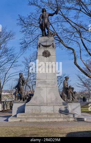 Monumento Louis Hebert, Quebec City, Canada Foto Stock