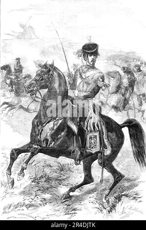 La Guardia Imperiale Francese - Artilleria a Cavallo, 1856. Soldati francesi durante la guerra di Crimea. Da "Illustrated London News", 1856. Foto Stock