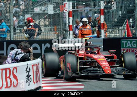 27th maggio 2023, circuito di Monaco, Monte Carlo, Formula 1 Gran Premio di Monaco 2023, nella foto Carlos Sainz Jr. (ESP), Scuderia Ferrari Foto Stock