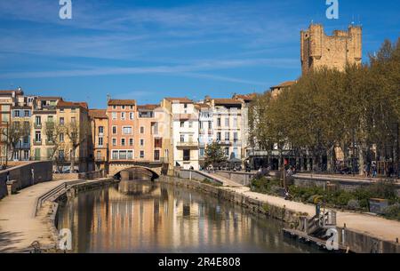 Canal de la Robine a Narbonne, Francia Foto Stock