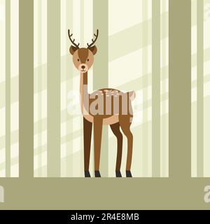 Disegno carino del cervo, illustrazione vettoriale Illustrazione Vettoriale