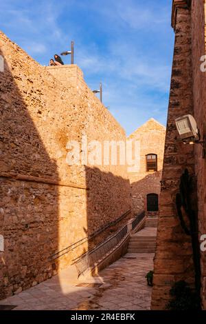 Primo recinto fortificato della cittadella spagnola Melilla la Vieja, a Melilla. Melilla, Ciudad Autónoma de Melilla, Spagna, África, UE. Foto Stock