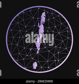 Icona delle Isole Andamane. Mappa poligonale vettoriale dell'isola. Icona delle Isole Andamane in stile geometrico. Illustrazione Vettoriale