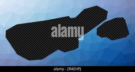 Mappa geometrica dell'isola di Madre de Dios. Forma a stencil di Madre de Dios in basso stile poly. Affascinante isola vettore illustrazione. Illustrazione Vettoriale