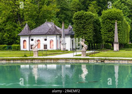 Padiglione della Grotta di Mydas al Palazzo Hellbrunn di Salisburgo, Austria Foto Stock