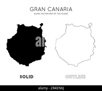 Mappa di Gran Canaria. Mappa vettoriale vuota dell'isola. Confini di Gran Canaria per la vostra infografica. Illustrazione vettoriale. Illustrazione Vettoriale