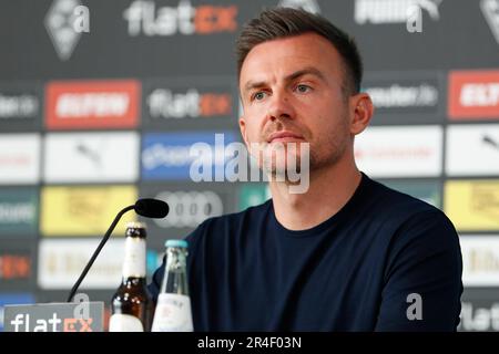 Enrico Maassen (FC Augsburg, capo allenatore) alla conferenza stampa. Borussia Monchengladbach Soccer 1st Bundesliga 34th matchday Matchday 34 Borussia Monchengladbach - FC Augsburg Maggio 12th 2023 Borussia Park Borussia Monchengladbach #le normative DFL vietano qualsiasi uso di fotografie come sequenze di immagini e/o quasi-video # Foto Stock