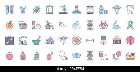 Set di icone del vettore medico Illustrazione Vettoriale