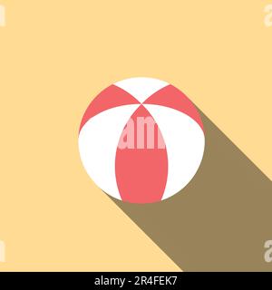 Vista dall'alto di Beach Ball on Sand, per icona estiva, background Design. Illustrazione Vettoriale