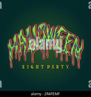 Halloween typeface horror sanguinoso effetti lettera illustrazioni vettoriali illustrazioni per il vostro logo di lavoro, t-shirt merchandise, adesivi e disegni di etichette, Illustrazione Vettoriale