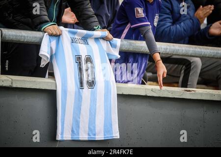 La Plata, Argentina. 27th maggio, 2023. Maglia Maradona vista durante la partita tra Brasile e Nigeria nell'ambito della Coppa del mondo argentina U20 2023 - Gruppo D all'Estadio unico 'Diego Armando Maradona'. Punteggio finale: Brasile 2 - 0 Nigeria Credit: SOPA Images Limited/Alamy Live News Foto Stock