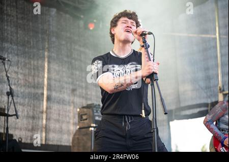 Warrington, Regno Unito. 27th maggio 2023. Concerto di pietra il giorno 1 del NBHD Weekend Festival 2023 di Warrington, Credit: Gary Mather/Alamy Live News Foto Stock