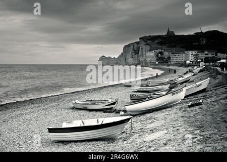 Normandia Costa del canale vicino Etretat in autunno Foto Stock