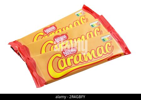 Primo piano Nestle Caramac Caramel Riegel Foto Stock