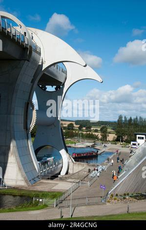 Ascensore per imbarcazioni, Falkirk Wheel, Bonnybridge, Falkirk, Scozia, Gran Bretagna Foto Stock