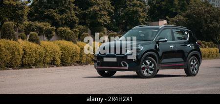 SUV nero Foto Stock