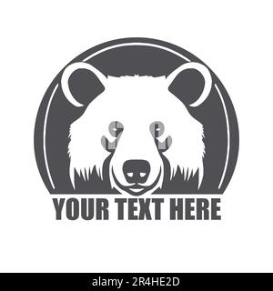 Logo bianco orso minimalistico semplice icona vettore. Illustrazione vettoriale Illustrazione Vettoriale