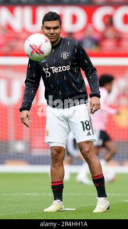 Manchester, Regno Unito. 28th maggio, 2023. Casemiro del Manchester United durante la partita della Premier League a Old Trafford, Manchester. Il credito dell'immagine dovrebbe essere: Andrew Yates/Sportimage Credit: Sportimage Ltd/Alamy Live News Foto Stock