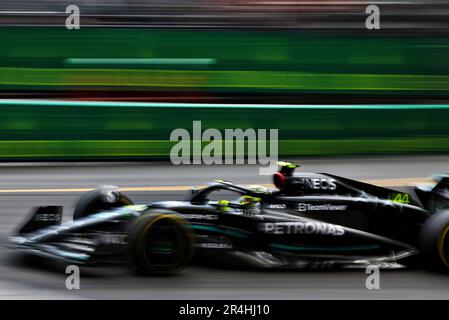 Lewis Hamilton (GBR) Mercedes AMG F1 W14. Campionato del mondo di Formula 1, Rd 7, Gran Premio di Monaco, domenica 28th maggio 2023. Monte Carlo, Monaco. 28th maggio, 2023. Campionato del mondo di Formula 1, Rd 7, Gran Premio di Monaco, Monte Carlo, Monaco, Giorno della gara. Il credito fotografico dovrebbe essere: XPB/immagini dell'Associazione Stampa. Credit: XPB Images Ltd/Alamy Live News Foto Stock