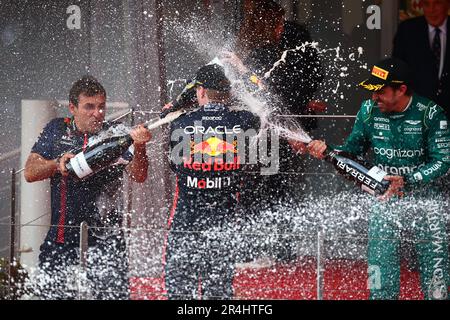 Montecarlo, Monaco. 28th maggio, 2023. Podio durante il GP di Monaco, 25-28 maggio 2023 a Montecarlo, campionato mondiale di Formula 1 2023. Credit: Independent Photo Agency/Alamy Live News Foto Stock