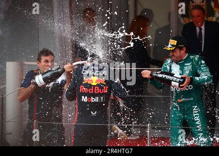 Montecarlo, Monaco. 28th maggio, 2023. Podio durante il GP di Monaco, 25-28 maggio 2023 a Montecarlo, campionato mondiale di Formula 1 2023. Credit: Independent Photo Agency/Alamy Live News Foto Stock